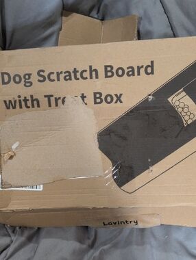 Dog Scratch Board with Treat Box - Brown